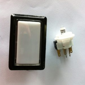 RECTANGLE 6V LED PUSH BUTTON WHITE FOR PLAYERS EDGE PLUS SLANT TOP